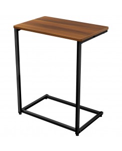 Side Table with Wood Finish and Metal Frame